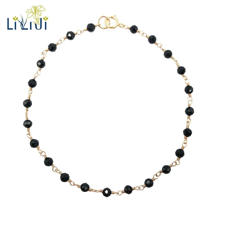 LiiJi Real Spinel Bracelet 925 Sterling Silver Shining Yoga Healing Bracelet