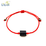 LiiJi Red Rope Bracelet Tourmalines Pyrite Healing for Men or Women