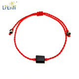 LiiJi Red Rope Bracelet Tourmalines Pyrite Healing for Men or Women