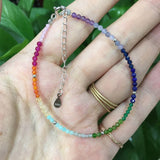 LiiJi Small Rainbow Healing Stone 925 Sterling Silver Bracelet