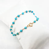 LiiJi Turkey Turquoise 3mm Beads 925 Silver Bracelet