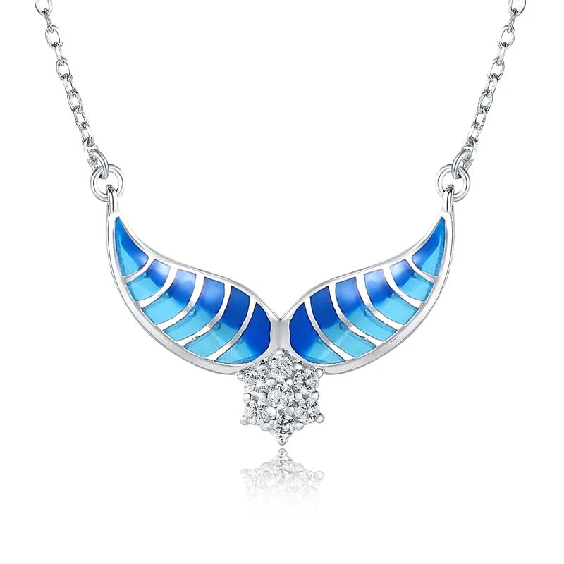 Devil Wings Silver Necklace for Women 925 Charm Pendant