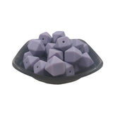 Lilac Hexagon Silicone Bead 14mm for DIY Craft