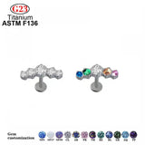 Titanium CZ Top Opal Zircon Labret Cartilage Piercing
