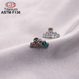 Titanium CZ Top Opal Zircon Labret Cartilage Piercing