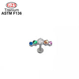 Titanium CZ Top Opal Zircon Labret Cartilage Piercing