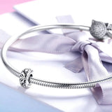 Lily Flower Metal Beads Spacer 925 Silver Charms Bracelet Necklace SCC1139