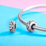 Lily Flower Metal Beads Spacer 925 Silver Charms Bracelet Necklace SCC1139