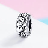Lily Flower Metal Beads Spacer 925 Silver Charms Bracelet Necklace SCC1139