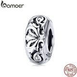 Lily Flower Metal Beads Spacer 925 Silver Charms Bracelet Necklace SCC1139