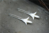 Lily Flower 925 Silver Hook Earrings Fairy Style Solid Silver Wedding Jewelry
