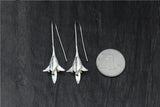 Lily Flower 925 Silver Hook Earrings Fairy Style Solid Silver Wedding Jewelry