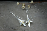 Lily Flower 925 Silver Hook Earrings Fairy Style Solid Silver Wedding Jewelry