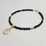 Lily Jewelry Spinel Coin Charm 925 Silver Bracelet For Women