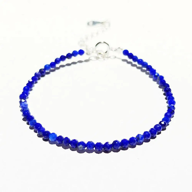 Lapis Lazuli Bracelet 925 Sterling Silver Gemstone Jewelry Gift