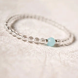 Lily Jewelry Real Quartz Aquamaine Bracelet 925 Sterling Silver