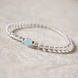 Lily Jewelry Real Quartz Aquamaine Bracelet 925 Sterling Silver