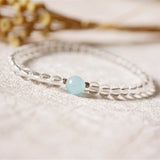 Lily Jewelry Real Quartz Aquamaine Bracelet 925 Sterling Silver