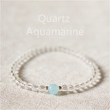 Lily Jewelry Real Quartz Aquamaine Bracelet 925 Sterling Silver