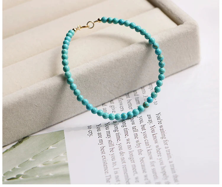 Turquoise Bracelet 925 Silver Clasp Helps Negativity