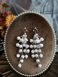 Lily of the Valley Flower Ear Clips Tassel Long Earrings