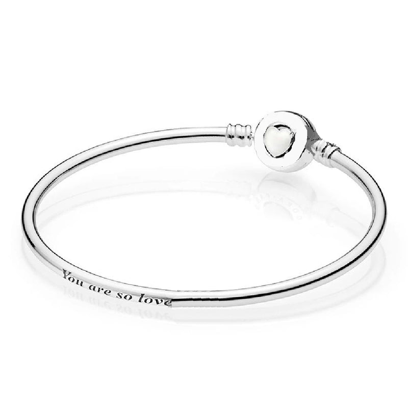925 Silver Edition Bangle Bracelet Fits Charms DIY Jewelry