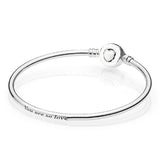 925 Silver Edition Bangle Bracelet Fits Charms DIY Jewelry