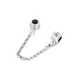 Hearts Safety Chain Fits 925 Silver Charms Bracelets Silver