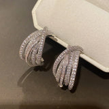 Small 925 Silver Earrings with High Cubic Zircon for Women