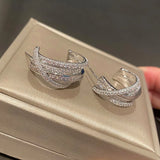 Small 925 Silver Earrings with High Cubic Zircon for Women