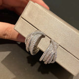 Small 925 Silver Earrings with High Cubic Zircon for Women