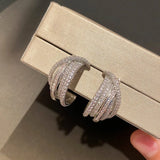 Small 925 Silver Earrings with High Cubic Zircon for Women