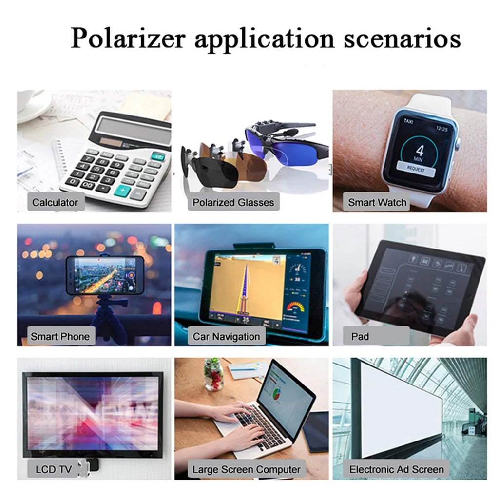 Linear Polarizer Film Polarizing Film Sheet 5PCS