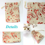 10x14cm Christmas Cotton Bags 5pcs Drawstring Gift Logo