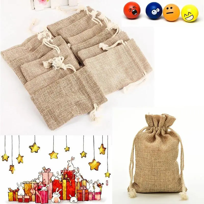 Linen Cotton Drawstring Bag Jewelry Bag Decorative Bags