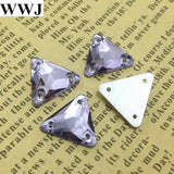 Triangle Glass Sew On Stone Flatback 3 Holes Crystals Beads