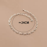 Silver Chain Anklet Women's Foot Jewelry 925 Sterling