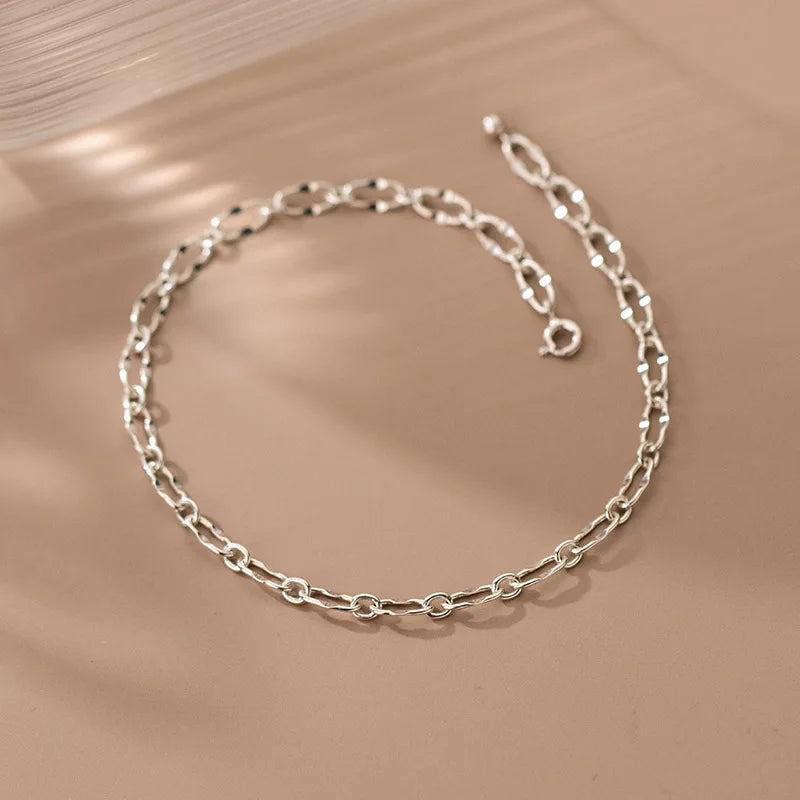 Silver Chain Anklet Women's Foot Jewelry 925 Sterling