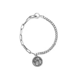 925 Silver Link Chain Angel Charm Bracelet for Women