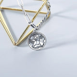 925 Silver Link Chain Angel Charm Bracelet for Women