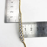 Zirconia Link Chain Bracelet in 925 Silver, Adjustable