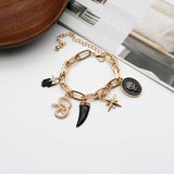 Enamel Snake Star Glass Chain Bracelet for Women