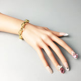 Golden Link Chain Bracelet 925 Sterling Silver Fine Jewelry
