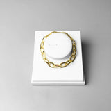 Golden Link Chain Bracelet 925 Sterling Silver Fine Jewelry
