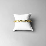 Golden Link Chain Bracelet 925 Sterling Silver Fine Jewelry