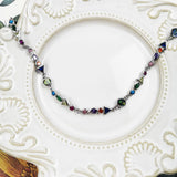 Colorful Stone 925 Silver Link Chain Bracelet