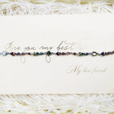 Colorful Stone 925 Silver Link Chain Bracelet