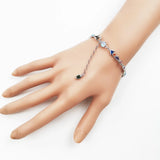 Colorful Stone 925 Silver Link Chain Bracelet