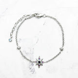 925 Silver Link Chain Bracelet with Colorful Zirconia, Romantic Lucky Gift