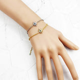 925 Silver Link Chain Bracelet with Colorful Zirconia, Romantic Lucky Gift